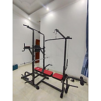 Giàn Tạ Đa Năng Zasami Có xà đơn xà kép gồm 1 đòn tạ 1m5 - Tặng kèm 1 đôi găng tay - Lựa chọn mức tạ ngẫu nhiên