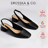 Giày nữ, giày cao gót slingback Erosska mũi vuông kiểu dáng basic gót vuông vững chắc cao 5cm - EL013