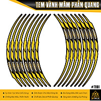 Tem Dán Vành Xe Máy Phản Quang Logo Chữ Honda | TV01 | Chất Liệu Chính Hãng Chống Nước, Bền Màu, Bộ Dán Đủ 2 Vành Xe - Xanh - Phản Quang
