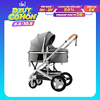 Xe đẩy nôi nằm 2 chiều 3 tư thế cao cấp gấp gọn có mái che giảm sóc cho bé từ sơ sinh khung hợp kim