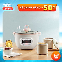 NỒI NẤU CHÁO, NINH HẦM CÁCH THỦY ĐA NĂNG VỪA NẤU VỪA HẤP KÈM 2 CỐC SỨ 0,5L - HÀNG CHÍNH HÃNG