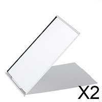 2xMini Travel Portable Folding Handbag Pocket Compact Makeup Mirror Silver M