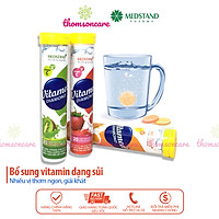 Sủi vitamin tổng hợp Vitamed - Nhiều vị cam, chanh, dứa, cherry - Bổ sung vtm C, nhóm B, PP, D3, kẽm - Tuýp 20 viên