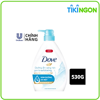 Sữa Tắm Dưỡng Thể 530G Dove Dưỡng Ẩm Sáng Mịn Gentle Exfoliating Với 1/4 Kem Dưỡng Da Mặt