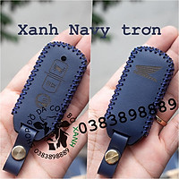(Xanh navy trơn) bao da chìa khóa Honda SH 2021, PCX, SH Mode, Cub 125, Adv handmade da thật