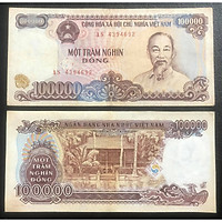 Tờ 100 ngàn đồng 1994 nhà sàn Hồ Chủ Tịch, tiền giấy mệnh giá lớn nhất - Chất lượng như hình, Tiền xưa thật 100%
