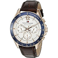 Tommy Hilfiger Men's 1791118 Sophisticated Sport Watch with Brown Leather Band