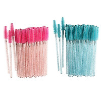 200x Disposable Mascara Wands Eyelash Brushes Crystal Handle Makeup Tool