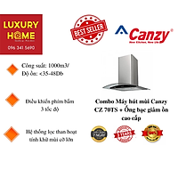 Combo Máy hút mùi Canzy CZ 70TS + Ống bạc giảm ồn cao cấp - Hàng Chính Hãng