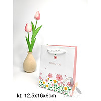 TÚI GIẤY HOẠ TIẾT HOA (COMBO 50 TÚI GIẤY C NHỎ HỒNG TRẮNG)KT 12.5X16X6 CM