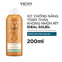 Kem Chống Nắng Toàn Thân Vichy Dạng Xịt SPF 50 PA+++ Ideal Soleil Invisible Hydrating Mist 200ml