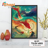 Tranh tô màu số hóa Chapi Động Vật Mã TSDV 4083, KT 40x50cm đã căng khung, Có dầu bóng