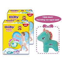 Combo 2 gói Tã quần em bé siêu khô thoáng UniDry size L68 - Tặng 1 thú bông con ngựa xanh