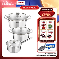 Bộ nồi inox Tefal Simpleo B907S644 3 món (2 nồi 1 quánh) - Thiết kế từ Pháp với inox 304 cao cấp - Hàng chính hãng