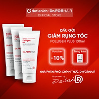 Dầu gội Dr.FORHAIR ngăn ngừa rụng tóc, phục hồi hư tổn nang chân tóc và kích thích mọc tóc - Combo 3 Tuýp Dr FOR HAIR Folligen Plus Shampoo 100ml