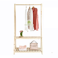 GIÁ TREO QUẦN ÁO GỖ THÔNG LẮP RÁP
