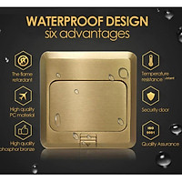 Ổ âm sàn chống nước đa năng gồm 1 ổ cắm ba chấu đa năng + 1 đầu sạc USB 5V-1A