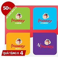 Evoucher - Combo 4 Monkey (Monkey Junior, Storíe, Math, Vmonkey)