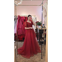 Đầm maxi cưới tay ngắn phồng có nơ lưng TRIPBLE T DRESS - size M/L - MS316V