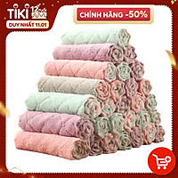 Bộ 10 khăn lau 2 mặt xuất Nhật Toki - Khăn lau không phai màu không rụng sợi- nhanh khô- Khăn lau bếp, khăn lau kính, lau bát lau tay - HN09421L