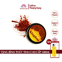 Saffron Kingdom nhụy hoa nghệ tây Iran loại Super Negin thượng hạng (mẫu thử hộp 0.1 gram) - Tặng bình nước thủy tinh cao cấp 500 ml