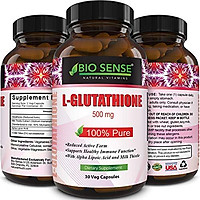 Max Potency Glutathione –Skin Whitening Pills + Milk Thistle Extract + Alpha Lipoic Acid – 500mg Pure Reduced Anti Aging Antioxidant – Face Lightening Supplement – for Women + Men – Biosense