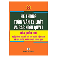 Hệ Thống Toàn Văn 12 Luật và Các Nghị Quyết Của Quốc Hội Nước Cộng Hòa Xã Hội Chủ Nghĩa Việt Nam Kỳ Họp Thứ 3, Khóa XIV Thông Qua