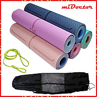 Thảm Yoga TPE 2 Lớp Siêu Dày 10mm (±0.5mm) - Thảm Tập Yoga Định Tuyến TPE 2 Lớp Siêu Siêu Dày 10mm (±0.5mm) Chính Hãng miDoctor – Tặng Bao Đựng Thảm + Dây Buộc Thảm Tập Yoga