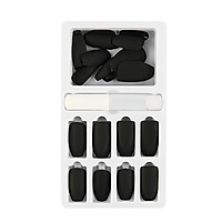 24pcs Matte False Nail Artificial Tips Pure Color Fake Nails Full Cover Press On Nails Art with Glue & Nail Adhesive