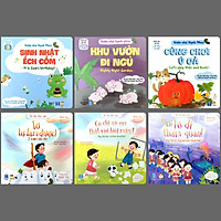 Sách Tớ đã lớn rồi + Vườn nhà hạnh phúc - Sách đọc to song ngữ cho bé 0 - 6 tuổi tặng kèm sticker và Bảng ngợi khen (Bộ 6 quyển)