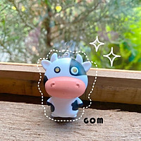 Móc khóa bò sữa, có đèn phát sáng, móc chìa khóa xe máy, oto, hộp bút, balo