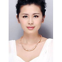 Vòng Cổ Ngọc Trai Nước Ngọt Thiên Nhiên Cao Cấp - Chuỗi Đơn Xoài Mọng - Trang Sức Cô Tấm - RICE PEARL (6-9ly) - CTJ4608 + Tặng kèm bông nụ 6ly