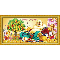 Tranh Đính Đá PHẬT DI LẠC (ĐÁ ABC CAO CẤP). Kích Thước: 1m x 50cm