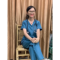 Bộ Scrubs bác sĩ NỮ cao cấp MÀU LÔNG CÔNG 182 - Bộ quần áo y tế cổ tim cho điều dưỡng, hộ lý, y tá