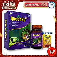 QueenSP - Viên uống bổ sung nội tiết tố, hỗ trợ săn chắc vòng 1, Ngăn ngừa quá trình lão hóa, giúp da trắng đẹp, khỏe mạnh ( Hộp 60 viên)