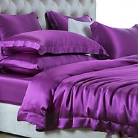 Bộ Vỏ Chăn Ga Gối Phi Lụa 5 Món Cao Cấp Lan Bedding - Độc Quyền Hàng Loại 1 Và Không Nối Vải