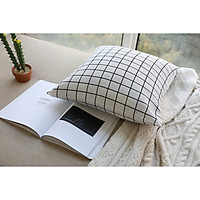 Gối tựa lưng sofa CARO MARYTEXCO vải canvas decor trang trí phòng khách đa dạng màu sắc - Vỏ kèm ruột 45*45cm + quà tặng nhỏ xinh!!!