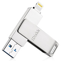iDiskk U006 MFi Certified USB Flash Drive for iPhone/iPad (64G, Silver Gray)