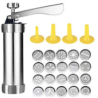 Cookie Press Gun Kit Pastry Press Set with 20 Discs and 4 Icing Tips for DIY Biscuit Maker and Decoration