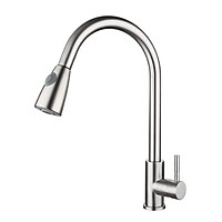 Vòi rửa chén, bát nóng lạnh dây rút 2 chế độ xịt nước Inox SUS304 nóng lạnh xoay 360 độ cao cấp
