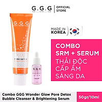 GGG - Combo Sữa Rửa Mặt Sủi Bọt Thải Độc Sạch Sâu 50G và Pink Serum 10ML