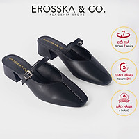 Giày cao gót Erosska thời trang mũi vuông phối dây quai mảnh kiểu dáng thanh lịch cao 4cm EL017