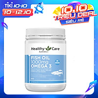 Dầu cá tự nhiên Healthy Care Fish Oil Omega-3 1000mg 400 viên chính hãng Úc giúp bổ mắt, kháng viêm, tốt cho trí não, tim mạch