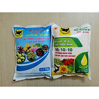 COMBO PHÂN BÓN HỖN HỢP ĐẦU TRÂU BĐ-MK NPK 30-10-10 NẢY CHỒI, RA LÁ, TĂNG TRƯỞNG MẠNH GÓI 1KG + Đầu Trâu BĐ-MK 17-15-7+TE CHUYÊN HOA - CÂY CẢNH RỄ MẠNH - CHỒI LÁ KHỎE, RA HOA NHIỀU GÓI 1KG