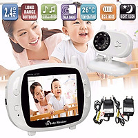 Máy báo khóc màn hình LCD màu 3.5inch tần số hoạt động 2400 MHz-2484 MHz ( Tặng kèm 01 bóng đèn ngủ cắm cổng USB ngẫu nhiên )