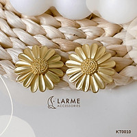 Bông tai, khuyên tai nữ hoa cúc vàng lạ mắt Larme accessrories - KT0010
