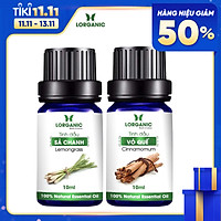 Combo Tinh Dầu Quế Lorganic + Sả Chanh Lorganic (10ml / Chai)