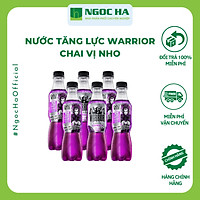 (Lốc) Nước tăng lực Warrior Vị Nho chai 330 ml _Bổ sung vitamin Tăng cường sức khỏe_Tỉnh táo tập trung