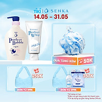 Combo Sữa tắm dưỡng ẩm Senka Perfect Whip hương hoa hồng, đinh hương 500ml và Sữa rửa mặt chiết xuất đất sét trắng Senka Perfect Whip Clay 120g