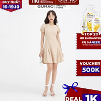 Đầm dáng xòe nữ chiết ly tùng GUMAC DB604